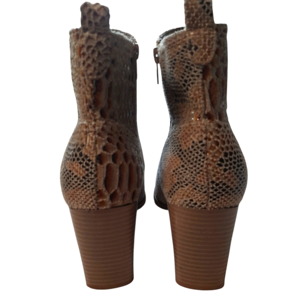 Pierre Dumas Brown Snakeskin Ankle Boots Size 9 - Picture 6 of 14